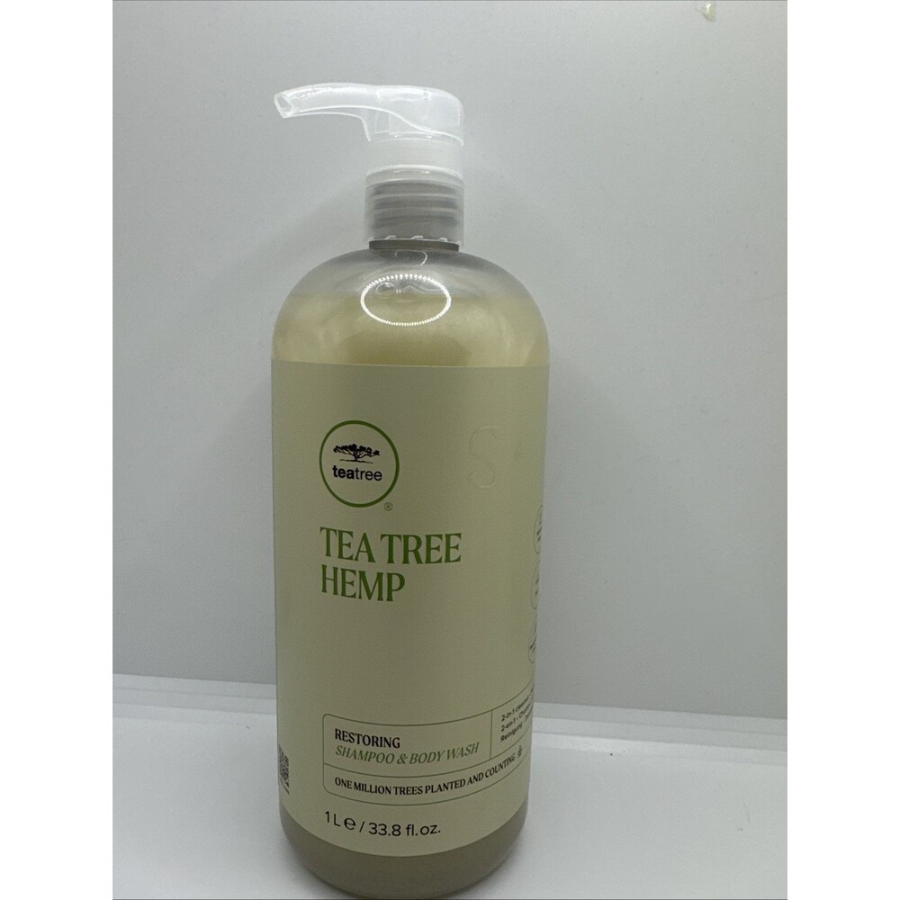 Tea Tree Hemp Restoring Shampoo & Body Wash, 2-in-1 Cleanser,  33.8oz